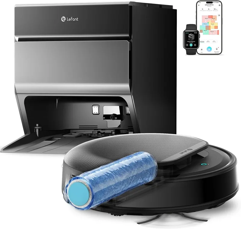 Lefant ▫️ M5 Pro – Aspirador e esfregador robótico com base de esvaziamento automático