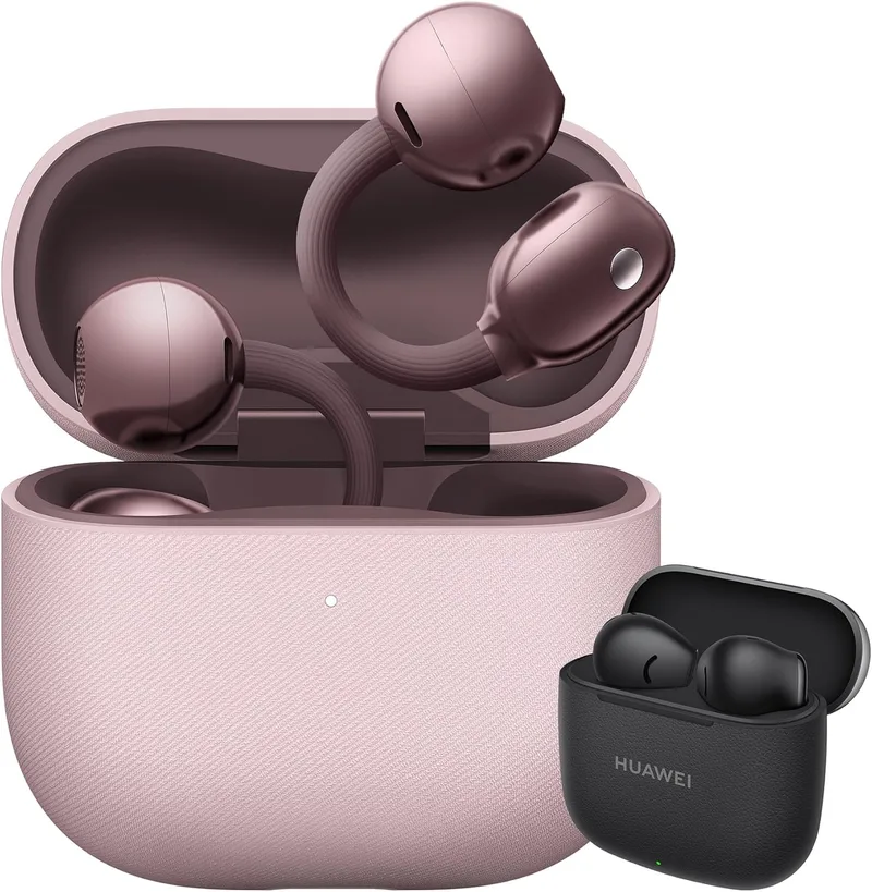 HUAWEI ▫️ FreeClip 2 Roxo + FreeBuds SE 3 Preto, Auscultadores Bluetooth sem fios de tipo aberto, Conforto durante todo o dia, Audição adaptativa de tipo aberto, 38 h de autonomia, compatível com iOS e Android, garantia de 42 meses