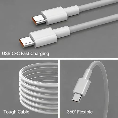 Ruilezyo ▫️ Carregador USB-C de 120 W para Xiaomi 14T Pro, 15T Pro, 15 Ultra, 15T, Poco F8 Pro, X7 Pro, F7 Ultra e F6; adaptador de corrente GaN de 120 W Turbo Hyper Charger para Redmi Note 14 Pro+ e 13✓ 3