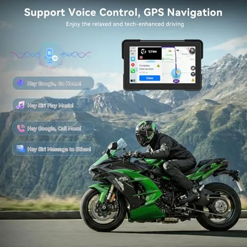 Sceirplx ▫️ Ecrã CarPlay Moto de 7", IPX67, Android Auto e CarPlay, compatível com TPMS 4