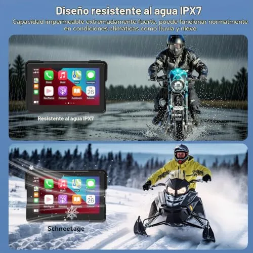 Sceirplx ▫️ Ecrã CarPlay Moto de 7", IPX67, Android Auto e CarPlay, compatível com TPMS 6