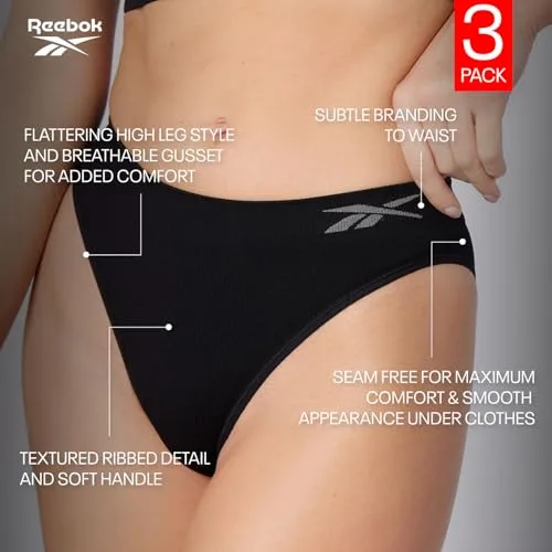 Reebok ▫️ Roupa interior KAM para mulher (conjunto de 3) 5