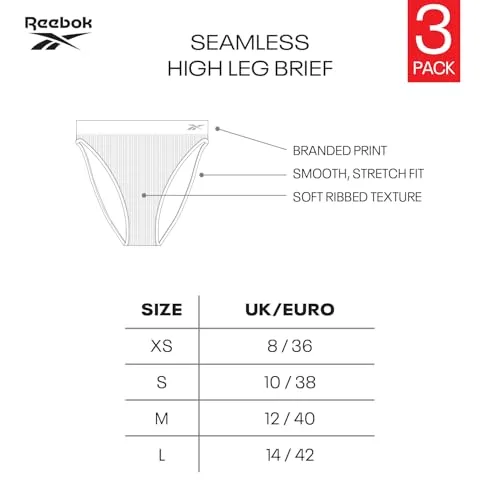 Reebok ▫️ Roupa interior KAM para mulher (conjunto de 3) 6