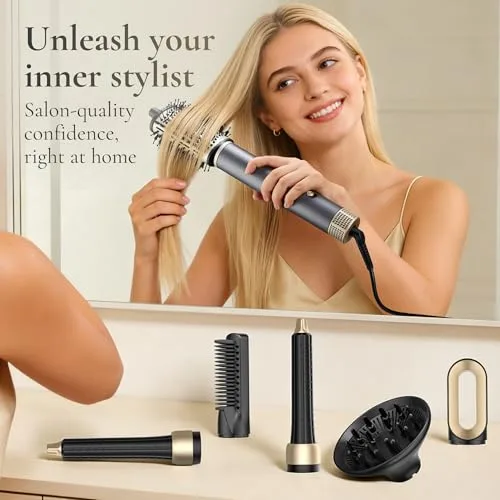 BARBERBOSS ▫️ «tudo em um»: secador de cabelo profissional, rápido, anti-frizz, com tecnologia de iões negativos, volume, modelador de caracóis, ferramenta de penteado de alta velocidade, QR-8820 4