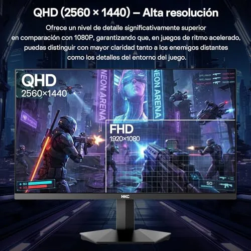HKC ▫️ Monitor de jogos de 27 polegadas, QHD, IPS, 200 Hz (OC 220 Hz), 1 ms MPRT 3