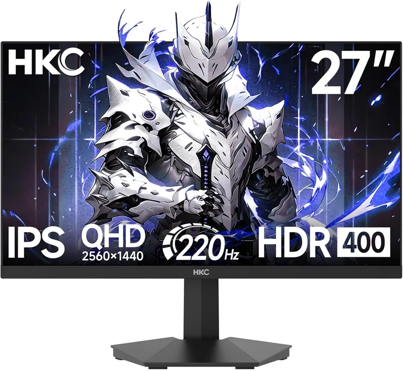HKC ▫️ Monitor de jogos de 27 polegadas, QHD, IPS, 200 Hz (OC 220 Hz), 1 ms MPRT