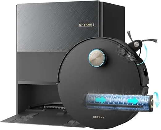 DREAME Aqua10 Ultra Roller Complete, Aspirador Robô, Rolo Autolimpante, Supera Obstáculos de 8 cm, Esvaziamento Automático, Sucção de 30.000 Pa, Controlo Inteligente por Voz, Preto