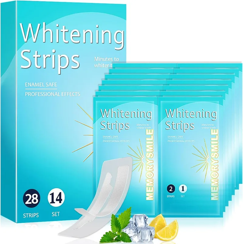 VelvetVista ▫️ 28 unidades de tiras branqueadoras dentárias, Teeth Whitening Strips, reduzem eficazmente a descoloração dentária, fácil aplicação em casa, refrescam o hálito