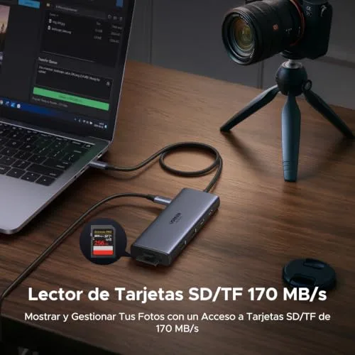 UGREEN ▫️ Revodok Pro Hub USB-C – Estação de ligação 9 em 1 com dois ecrãs 6