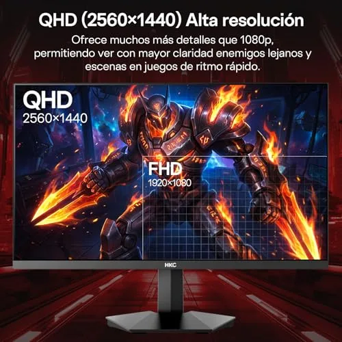 HKC ▫️ Monitor de jogos de 27 polegadas, QHD, Fast IPS, 260 Hz (OC 275 Hz), 1 ms 4