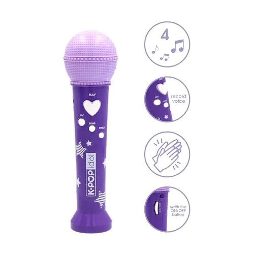 K-POP IDOL ▫️ Brinquedo musical «» – Microfone inspirado no K-Pop com gravação de voz e sons integrados para uma experiência de atuação realista. Para fãs a partir dos 3 anos de idade 2