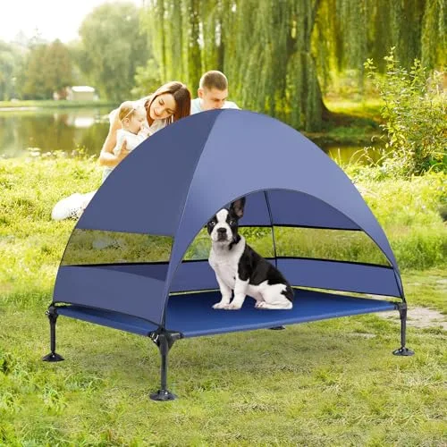 Snagle Paw ▫️ Espreguiçadeira para cães de alto desempenho com cobertura (azul-marinho, 106 x 76 x 84 cm) 7