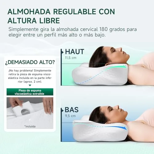 TESQ ▫️ Almofada cervical ergonómica 2 em 1 60 x 40 x 9 cm 2