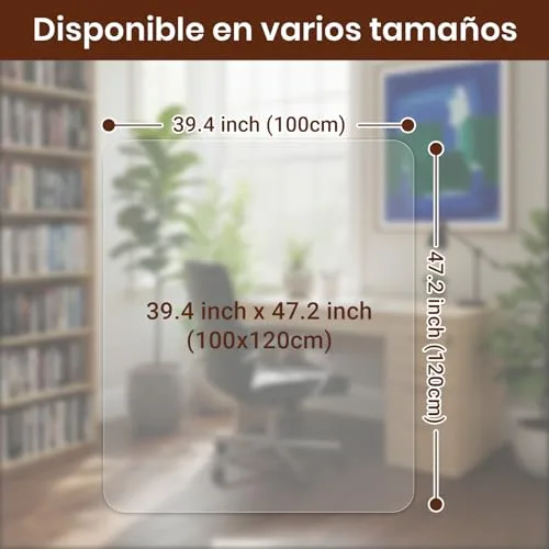 COSYLAND ▫️ Protetor de chão para cadeira com rodas, tapete transparente de alta transparência 100 x 120 cm - 01, tapete de PVC liso para escritório, parquet, secretária ou gaming, resistente a riscos e duradouro 3
