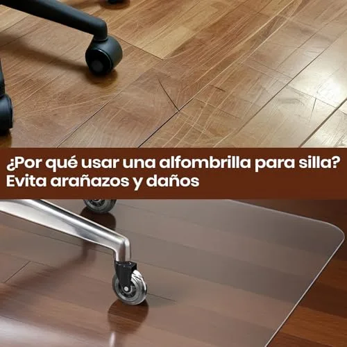 COSYLAND ▫️ Protetor de chão para cadeira com rodas, tapete transparente de alta transparência 100 x 120 cm - 01, tapete de PVC liso para escritório, parquet, secretária ou gaming, resistente a riscos e duradouro 4