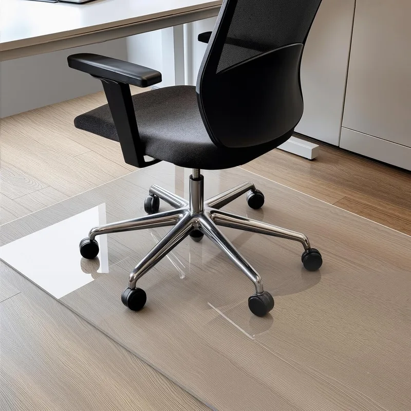 COSYLAND ▫️ Protetor de chão para cadeira com rodas, tapete transparente de alta transparência 100 x 120 cm - 01, tapete de PVC liso para escritório, parquet, secretária ou gaming, resistente a riscos e duradouro