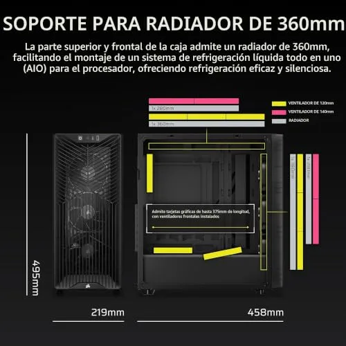 Corsair ▫️ 3200D RS Caixa para PC semitorre – Fumo 3