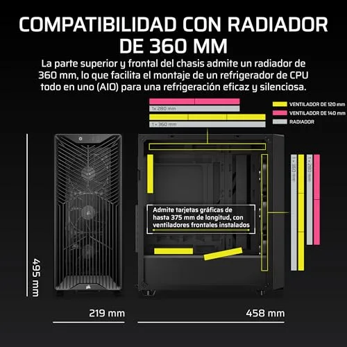 Corsair ▫️ 3200D RS Caixa para PC semitorre – Preto 3
