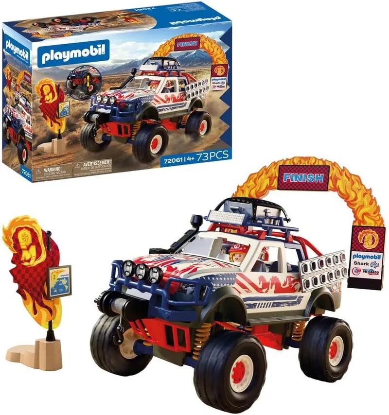PLAYMOBIL ▫️ Cars | Offroad Truck | Camião todo-o-terreno com guincho e placas de ponte | Brinquedo infantil a partir dos 4 anos | 72061