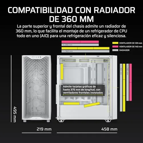 Corsair ▫️ 3200D RS Caixa para PC semitorre – Branco 3