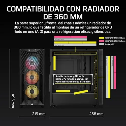Corsair ▫️ 3200D RS Caixa para PC semitorre ARGB – Fumo 3