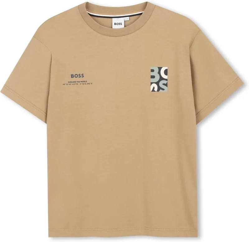 BOSS ▫️ Camiseta de manga curta em malha, para menino