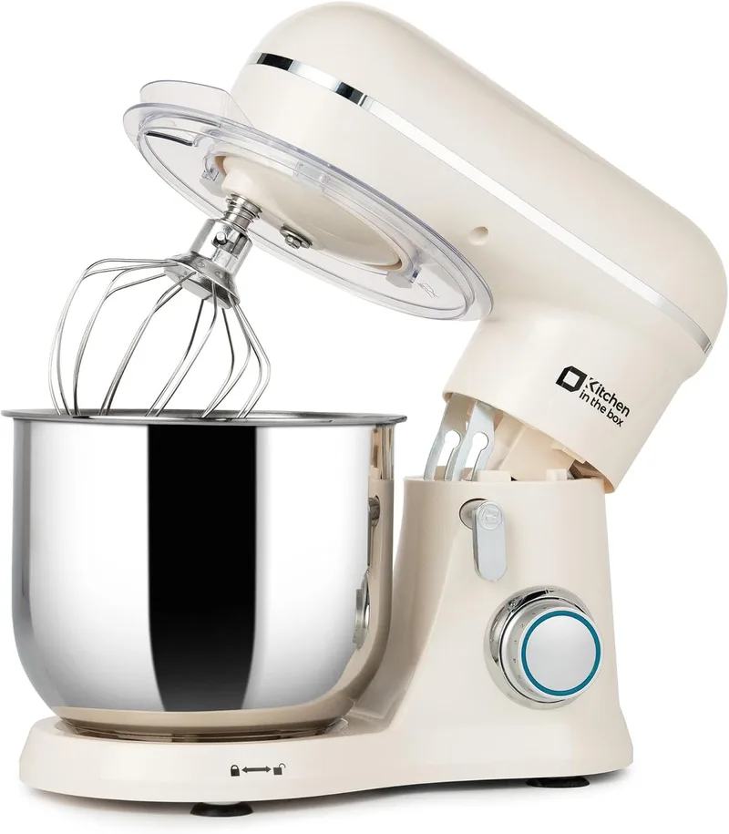 Kitchen in the box ▫️ Cozinha na caixa Batedeira compacta de 3,5L, batedeira de pão e pastelaria 800W, 10+ velocidade com pulso, robô de cozinha multifuncional com acessórios, para iniciantes e cozinhas pequenas