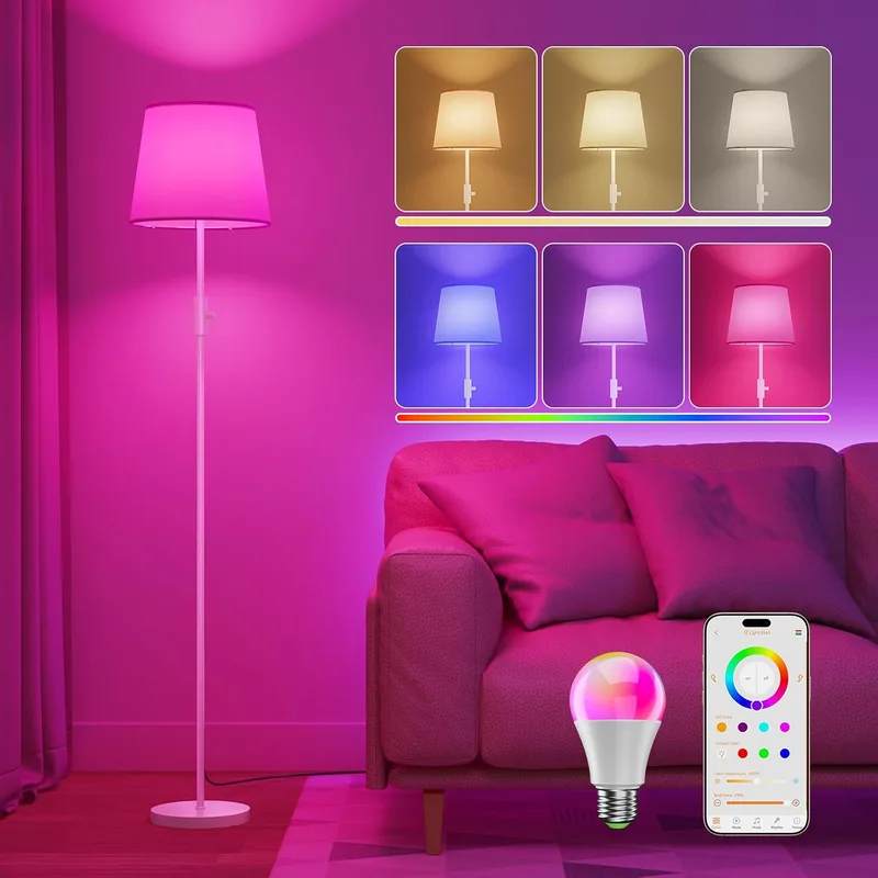 DUSKTEC ▫️ Candeeiro de pé inteligente RGB, com aplicação, compatível com a Alexa