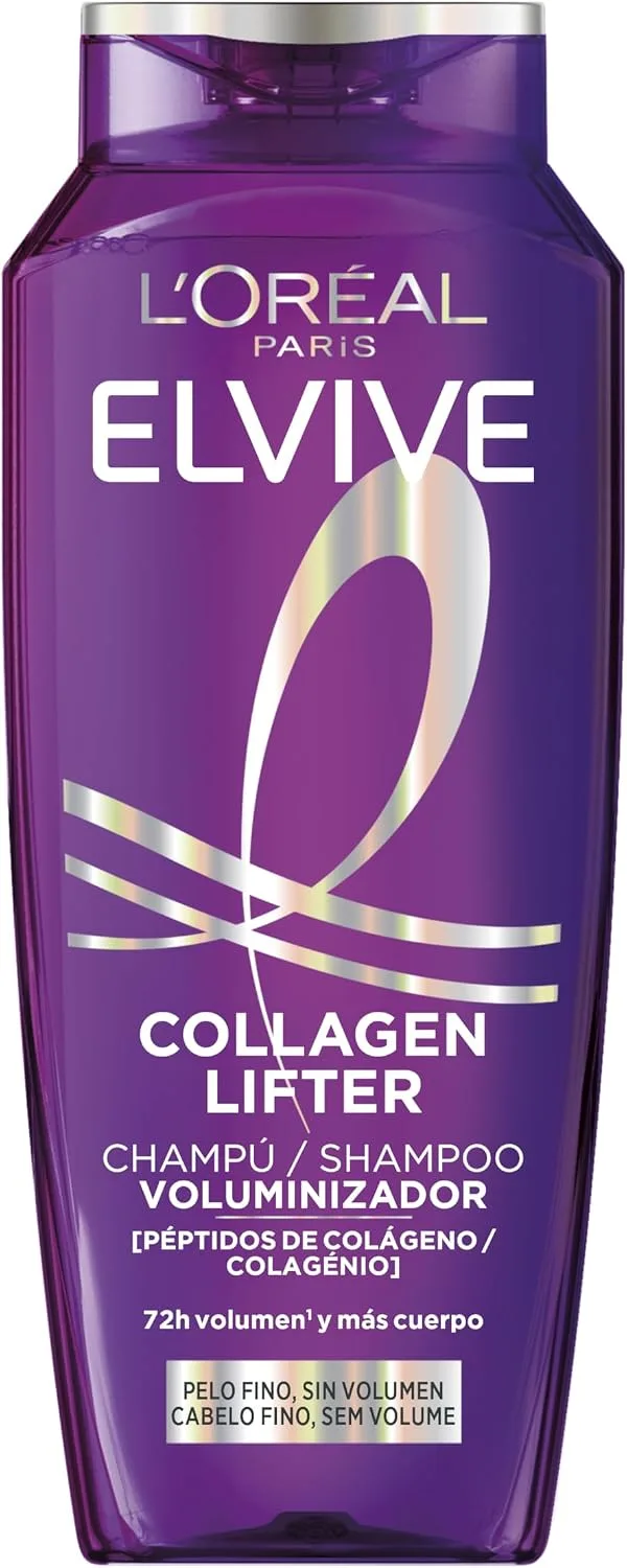 L'Oreal Paris ▫️ L'Oréal Paris Elvive Collagen Lifter Champô 72H para Volume, 700 ml