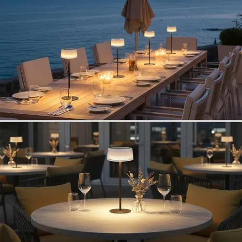 Alinana ▫️ Candeeiro de mesa sem fio, com 3 cores de luz reguláveis, para mesa de exterior 3