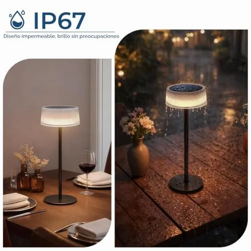 Alinana ▫️ Candeeiro de mesa sem fio, com 3 cores de luz reguláveis, para mesa de exterior 5