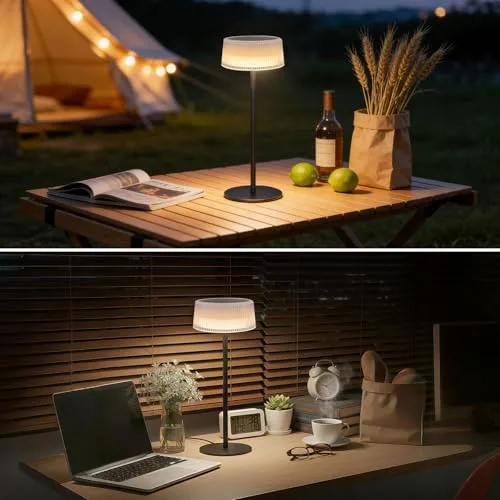 Alinana ▫️ Candeeiro de mesa sem fio, com 3 cores de luz reguláveis, para mesa de exterior 6