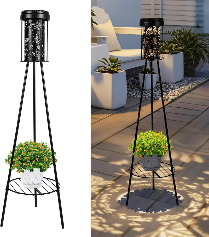 Auting ▫️ Lâmpada Solar de Exterior em Forma de Borboleta IP65 com Suporte para Plantas de Jardim | Design decorativo em forma de borboleta para embelezar os espaços exteriores, ideal para pátios, relvados, alpendres e jardins da frente