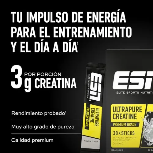 ESN ▫️ Ultrapure Creatina Monohidratada em Sticks, Cereja Fresca, 30 saquinhos 4
