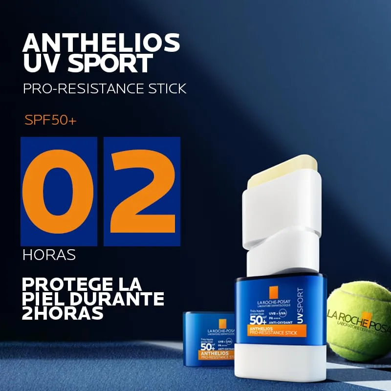 La Roche-Posay ▫️ Anthelios UVSPORT pro-Resistance Stick FPS 50+, 10 ml | Concebido para atividades de alta intensidade; resiste ao suor durante 120 minutos e protege contra os raios UV. 5