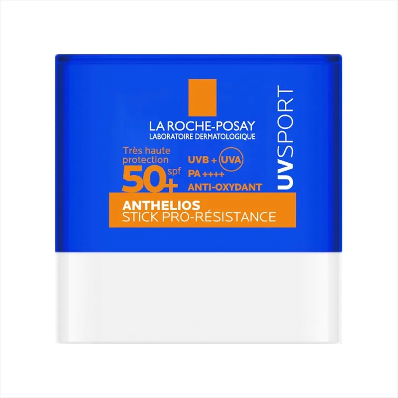 La Roche-Posay ▫️ Anthelios UVSPORT pro-Resistance Stick FPS 50+, 10 ml | Concebido para atividades de alta intensidade; resiste ao suor durante 120 minutos e protege contra os raios UV.