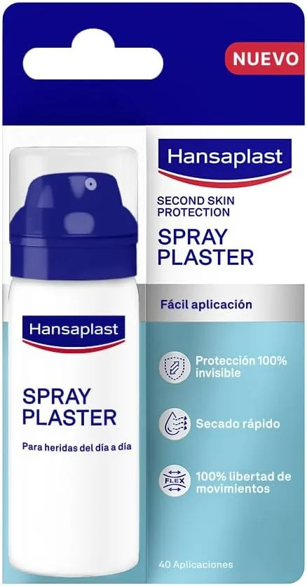 Hansaplast ▫️ Penso em spray para feridas (40 ml-40 aplicações) - Penso em spray impermeável de segunda pele fácil de utilizar para pequenos cortes, abrasões e arranhões, protege como uma segunda pele.