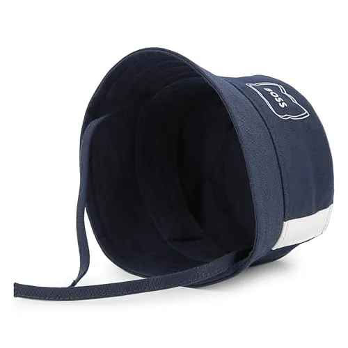BOSS ▫️ Gorro de algodão orgânico, estampado, para menino, azul cargo, 44 4