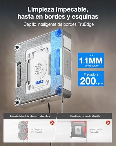 ECOVACS ▫️ Robô limpador de vidros WINBOT W3 OMNI com estação multifunções, autolavagem do esfregão, limpeza inteligente de bordas, pulverizador triplo, controlo através da aplicação e proteção em 12 fases 3