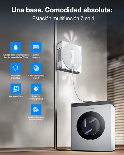 ECOVACS ▫️ Robô limpador de vidros WINBOT W3 OMNI com estação multifunções, autolavagem do esfregão, limpeza inteligente de bordas, pulverizador triplo, controlo através da aplicação e proteção em 12 fases 5