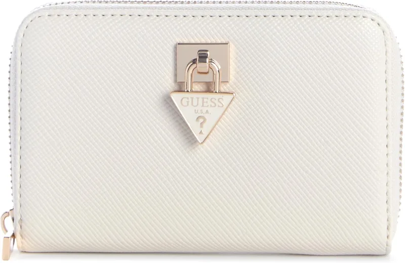 GUESS ▫️ Porta-moedas Patsie SLG Zip Around Wallet, Branco Creme