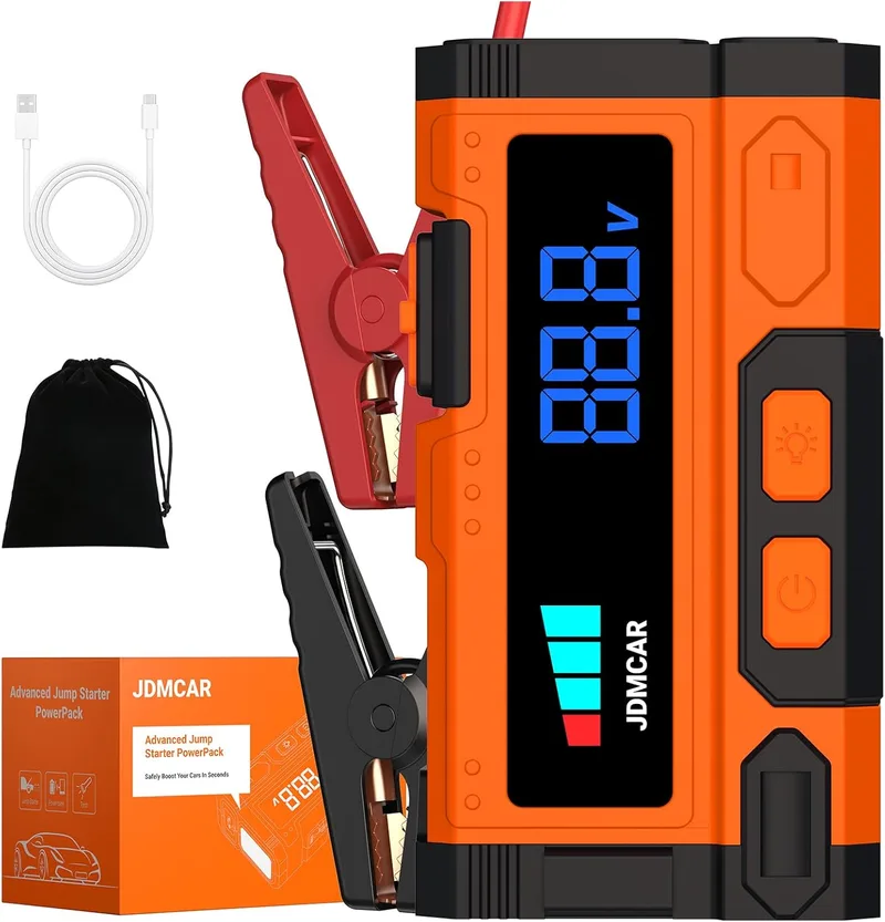 JDMCAR ▫️ Car Battery Jump Starters - 𝟏𝟏𝟏𝟎𝟎𝟎𝟏𝟐𝐕 9.0L Gasolina ou 8.5L Motor Diesel Car Jump Starter, Jump Starter portátil, carregamento rápido, lanterna LED de longa espera