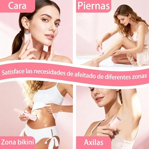 Beanify ▫️ Máquina de barbear elétrica para mulher e homem, aparador para zona do biquíni com ecrã LED, à prova de água IPX7 para utilização a seco e molhado, 2 em 1 recarregável para a zona do biquíni e rosto 3