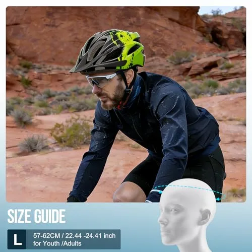 Moplasz ▫️ Capacete de bicicleta para adulto, capacete de ciclismo com luz ajustável, 57-62 cm 6
