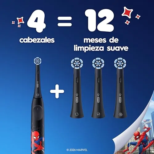 Oral-B ▫️ iO Kids Marvel Spiderman - Cabeças de escova para crianças a partir dos 6 anos, embalagem de 8 3