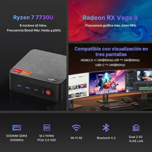 BOSGAME ▫️ P4 Ultra com AMD Ryzen 7 7730U e SSD de 1 TB – Melhor do que 512 GB 2