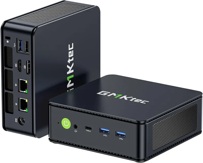 GMKtec ▫️ M6 Ultra Mini PC para jogos com Ryzen 7640HS (substituto do 6600H/6800U), 32 GB de RAM DDR5, SSD de 1 TB, Dupla placa de rede LAN de 2,5 GbE, Suporte para três ecrãs 4K, Wi-Fi 6, USB4, BT 5.2, DP, HDMI 2.0