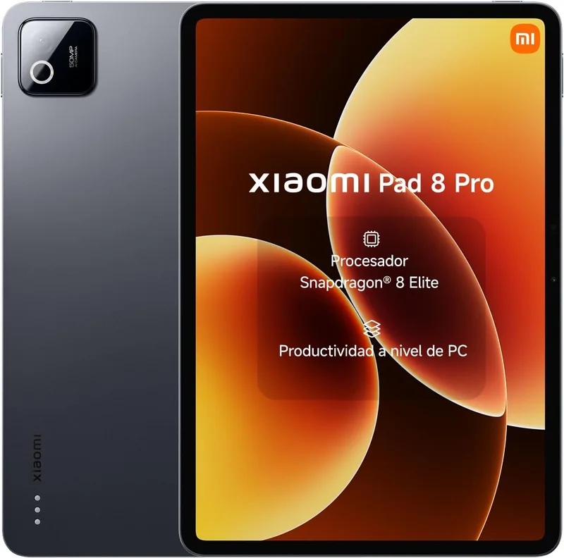 XIAOMI ▫️ Pad 8 Pro Matte Glass - Tablet de 11,2" 3,2K (Snapdragon 8 Elite, 12 GB de RAM, 512 GB de ROM, Wi-Fi 7, bateria de 9200 mAh, 1 ano de garantia extra, carregador não incluído), Cinza (Versão ES)
