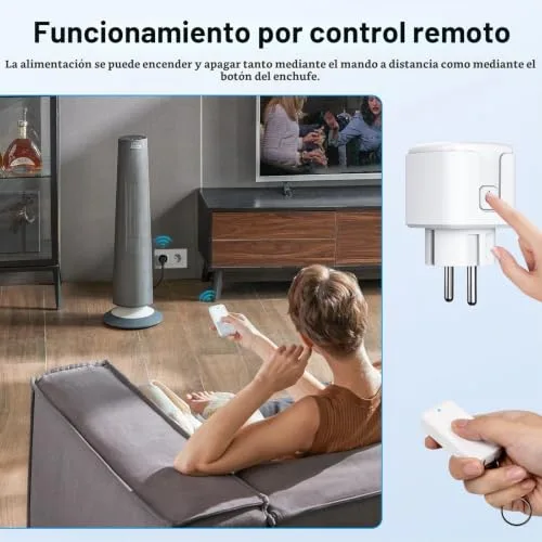 AMIPOW ▫️ Tomada com controlo remoto, tomada sem fios de 16 A e 3840 W, alcance de funcionamento de 100 pés, com controlo remoto magnético para eletrodomésticos e candeeiros 5