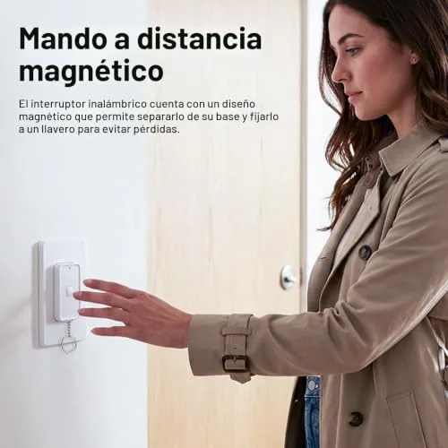 AMIPOW ▫️ Tomada com controlo remoto, tomada sem fios de 16 A e 3840 W, alcance de funcionamento de 100 pés, com controlo remoto magnético para eletrodomésticos e candeeiros 7